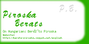 piroska berats business card